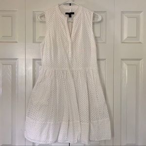 Banana Republic white eyelet fit & flare summer dress